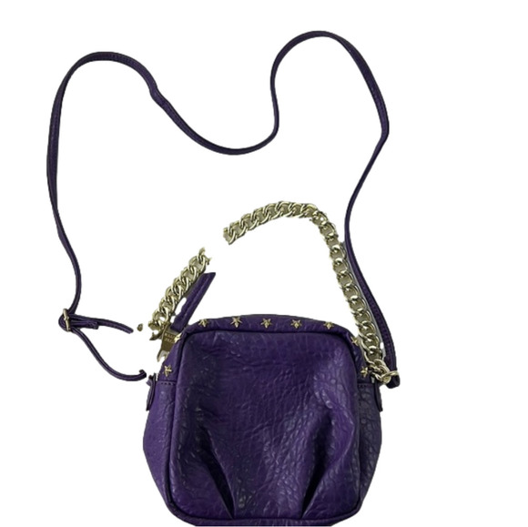 Steve Madden Purple Vegan Crossbody Purse Handbag with Gold Accents - Picture 1 of 6